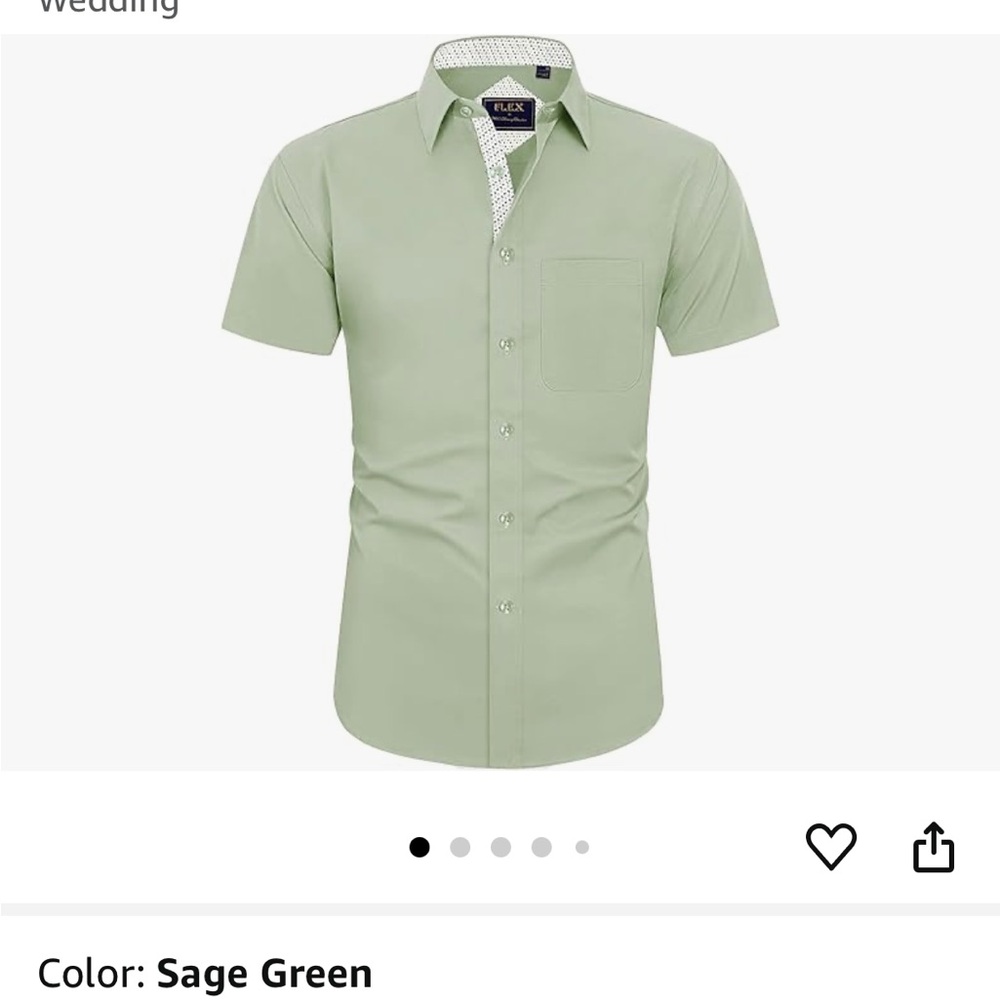 Lux Green Casual Button Down Shirt